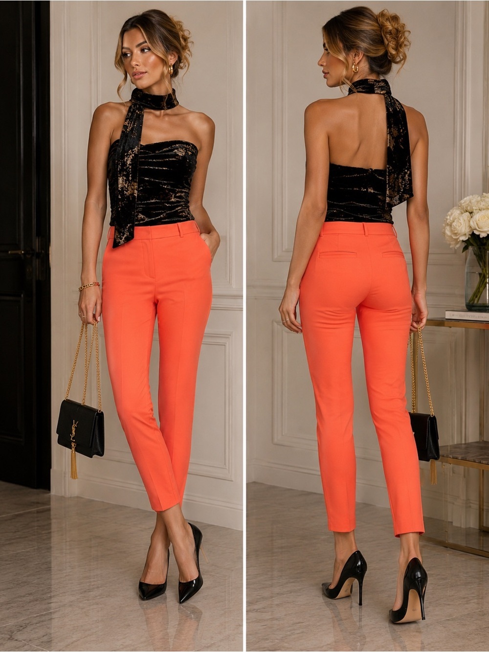 Banana Republic Sloan-Fit Slim Ankle Pants Coral Red Size 14 NWOT